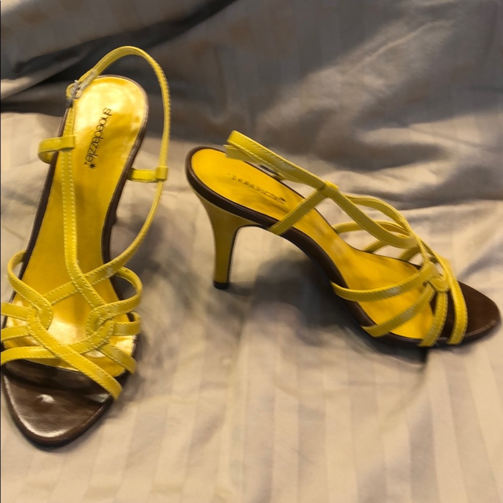 Yellow, High heeled sandals